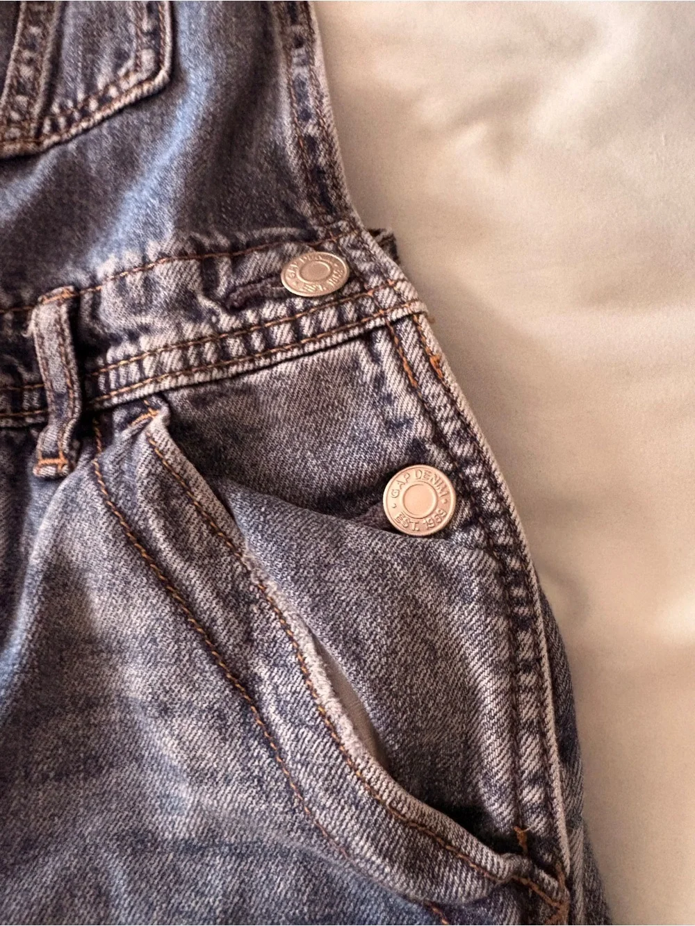 GAP Kids Blue Washed Denim Overalls youth large